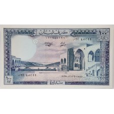 LEBANON 1975 . ONE HUNDRED 100 LIVRES BANKNOTE